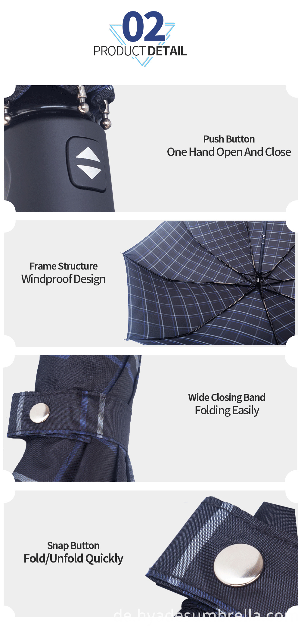 Herren Taschenschirm Classic Check Design Mens Folding Umbrella Classic Check Design
